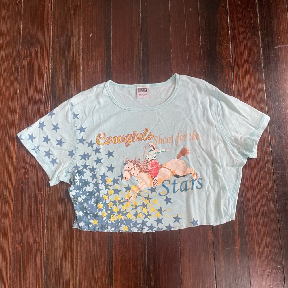 Cowgirl rhinestone crop top